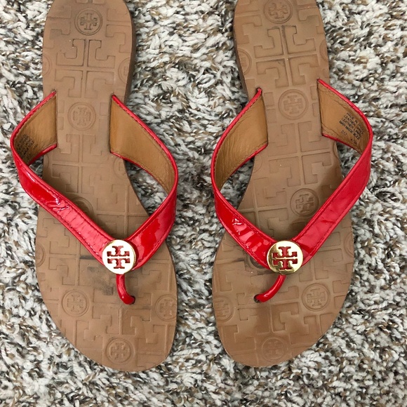 Tory Burch red Thora sandals sz 8 - Picture 1 of 6